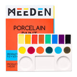 MEEDEN Ceramic Watercolor Palette,17-Well White Porcelain Mixing Tray Artist Painting Palette, Rectangle Painting Tray Palettes