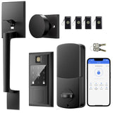 Fingerprint Smart Lock & Front Door knob Set, Keyless Entry Door Lock with Handle, Auto-Lock, Smart Front Door Lock Set, Bluetoo