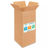 Tall Moving & Shipping Boxes 12 x 12 x 24 inches (5-Pack) - Extra Strength 200 lb vs Regular - Corrugated Moving Boxes - Packagi