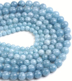 Zenkeeper About 180 Pcs Aquamarine Beads for Jewelry Making 4 MM Aquamarine Gemstones Loose Stone Beads