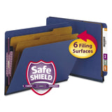 Smead End Tab Classification Folder, Letter, 6Section, Dk Blue, 10/BX (26784)