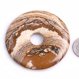 GEM-Inside 50mm Picture Jasper Stone Circle Donuts Beads for Pendant Jewelry Making Power Energy Chakra Massage GuaSha Scraping