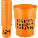 Willinglong 24 Pcs Friendsgiving Cups 16oz Happy Friendsgiving Party Decorations Reusable Plastic Drinking Cups Fun Friends Gath