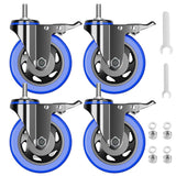 Stem Caster Wheels 4 inch Heavy Duty Threaded Stem Mount Casters Set of 4 with American Size UNC 1/2-13 x 1 Swivel Industrial Ca