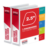 Ring Binder Depot 3, Professional Angle D Ring Binder 2.5 Inch, Presentation Folder for Standard Pages 8.5 x 11 with Pockets, Cr