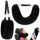 Welltop Stuffable Travel Pillow, Travel Pillow Stuffable With Clothes Portable Soft Velvet Travel Neck Pillow Transforms Into Ex