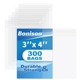 300 Pack 3x4 Inch Small Plastic Bags - Reclosable Zipper Jewelry Baggies, Clear Resealable Zip Bags for Storage, Beads, Crafts &