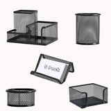 Desk Organizers and Accessories Set, Mesh Pen Holder,Office School Home Desktop Supplies for Clip Phone Sticky Notes,Mail, Caddy