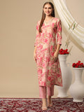 Anni Designer Women'S Cotton Blend Straight Printed Kurta With Pant (Nissu Pink-Nj_Xl_Pink_X-Large),Pink,XL,,,
