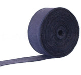 CleverDelights 2.5 Wired-Edge Burlap Ribbon - 25 Yards - 100% Jute Burlap Fabric - Crafts Home Decor (Navy)