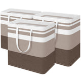 BlissTotes 3-Pack Laundry Basket, Freestanding&Waterproof Laundry Hamper, Collapsible Tall Clothes Hamper with Easy Carry Handle
