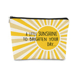 A Little Sunshine To Brighten Your Day Yellow Summer Inspirational Makeup Bag for Women, Cosmetic Bag Gift for Teen Girls,Birthd