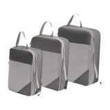 Trendynest 3Pcs Compression Packing Cubes Compression Storage Bags For Vacation Outdoor Gray
