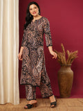 Gosriki Women'S Rayon Viscose Straight Printed Kurta With Palazzo (Elevate Black-Vks01-Gs_Xxl_Black_Xx-Large),Black,2,B0F13SNS5H