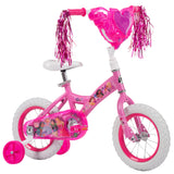 Huffy Disney Princess 12 Pink Girls' Bike, Ideal for Ages 3-5 Years Old, Removable Training Wheels, Sturdy and Durable, Heart Sh