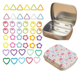 Hilsayum 80Pcs Knitting Stitch Markers 4 Shapes Colorful Crochet Stitch Markers with Box for Crocheting and Knitting,