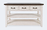 Jofran Madison County Reclaimed Solid Wood Farmhouse Harris Console Sofa Table, 50,Vintage White