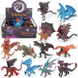 12 Pcs Dragon Toy Figures, 5 Large Realistic Hand Painted Mythical Figurines, Assorted Designs for Kids Party Favors & Cake Topp