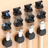12 Pack Cable Management Cord Organizer,Magnetic Cable Clips-1s Lock,Rocoren Desk Adhesive Cord Cable Clip Wire Holder Keeper fo