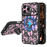 Fiyart Designed for iPhone 17 Pro Case with Wrist Strap Kickstand Cute Trendy Bowknot for Women Girls Slim Fit Pink Ribbon Bows