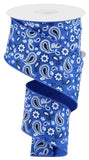 Craig Bachman 2.5 Bandana Ribbon: Royal Blue (10 Yards) Western Wired Ribbon