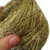 CLISIL Gold Lurex Polyester Yarn, 100g - Shining, Sparkle, Glitter, Metal - Crochet, Knitting, Weaving Yarn for Doll, Bag, Sweat