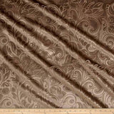 Brocade Scroll Velvet Fabric, 58 Inch in Width, Ideal Embossed Material for Home D cor Taupe Cut by The Yard