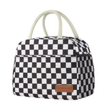 douyadady Lunch Bag Women/Men Lunch Box Women/Men (Black+White Checkerboard)