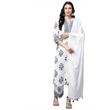 Gosriki Women'S Cotton Straight Kurta With Palazzo & Dupatta (Liba-Guldasta-White New_S_White_Small),Off-White,,B09F9RQ69P