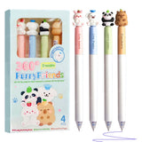 FunBlast Erasable Gel Pen Set Cute Furry Friends Pen Set, 0.5mm Smooth Writing Roller Pens, Stylish Retractable Smooth Writing