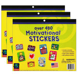 Eureka Jumbo Motivational Sticker Book, Assorted Sizes, 480 Stickers Per Book, Pack of 3 (EU-458010-3)
