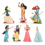 DISNEY STORE Official Princess Figure Set - 7 Fully Sculpted Disney Figures Including Cinderella, Mulan, Jasmine & More in Doubl