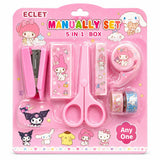 Eclet AllinOne Cartoon Mini Stationery Set | Portable Stapler with 400 Staples & Scissors | Cute School & Office Supply Kit fo