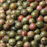 LAIDANLA Unakite 8mm Natural Stone Beads Round Loose Gemstone Stone Beads for DIY Bracelet Necklace Earrings Jewelry Making Poli