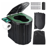 Sckee Camping Toilet, Portable Toilet for Adults, Portable Travel Folding Toilet with Lid and Paper Holder, Compact Potty for Ca
