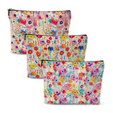 Chenyoumaoyi Cosmetic Bags for Women, Makeup Bag, Cute Flower Travel Toiletry Bag, Foral Makeup Bags Set, Nurse Mothers Day Birt