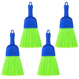 4 Pcs Whisk Broom, Poly Fiber Handheld Brush with Hanging Hole, Outdoor Car Hand Broom for Cleaning Indoor Porches, Floors, Deck