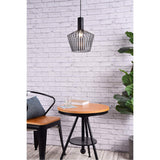 Living District Ronnie 1-Light Modern Metal Pendant In Black Finish