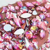 1000pcs AB Gems Rhinestones Non Hotfix Flatback Acrylic Gemstone Jewels for Craft DIY Halloween Pirate Cosplay Nail Crafting Emb