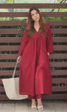 Anni Designer Women'S Rayon Viscose Solid A-Line Kurta With Pant (Anvi Red_M_Red_Medium),Red,M,,,