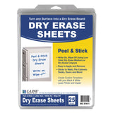 CLine Peel and Stick Dry Erase Sheets, 8 1/2 x 11, White, 25 Sheets/Box