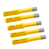 Dry Diamond Core Drill Bit,HIGHDRIL 5Pcs Diameter 8mm 5/16 with Triangle Shank Vacuum Brazed Hole Saw for Concrete Granite Marbl