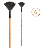Princeton Catalyst Long Handle Fan Paint Brush | Precise Brush for Fine Detail | Maximum Colour Holding Capacity | Even & Consis