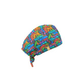 Febris Unisex Cotton Colourful Spine Spark Scrub Cap,Brown, Free Size