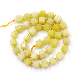 Malahill Wholesale Natural Faceted Stone Beads for Jewelry Making Sold per Bag 5 Strands Inside Cube Lemon Jade 6mm