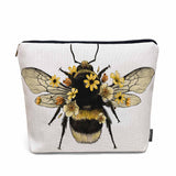 Kalygon Women Makeup Organizer Bag Bumblebee Bumblebee Honey Bee Sunflowers Yellow Flax Cosmetic Bag Makeup Bags Toiletry Bag Ac