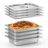 DynaLiving Hotel Pans with Lids 4 Pack 1/2 Half Size Steam Table Pans