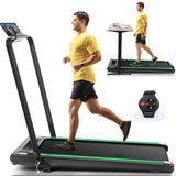 Under Desk Treadmill with Incline, 300lbs Walking Pad with Handle Bar& Remote Control, 2.5HP Folding Treadmill for Home/Office,