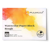 Fuumuui 11 15 Watercolor Paper Block, Textured Rough 100% Cotton Watercolor Paper, 140lb/300gsm, 20 Sheets, Acid-Free, Art Pape