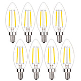 Sunaiony LED Candelabra Bulbs 25Watt Equivalent, B11 LED Bulb 2W Warm White 2700K E12 Base, Dimmable Edison Chandelier Light Bul